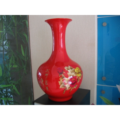 芦苇画瓷瓶