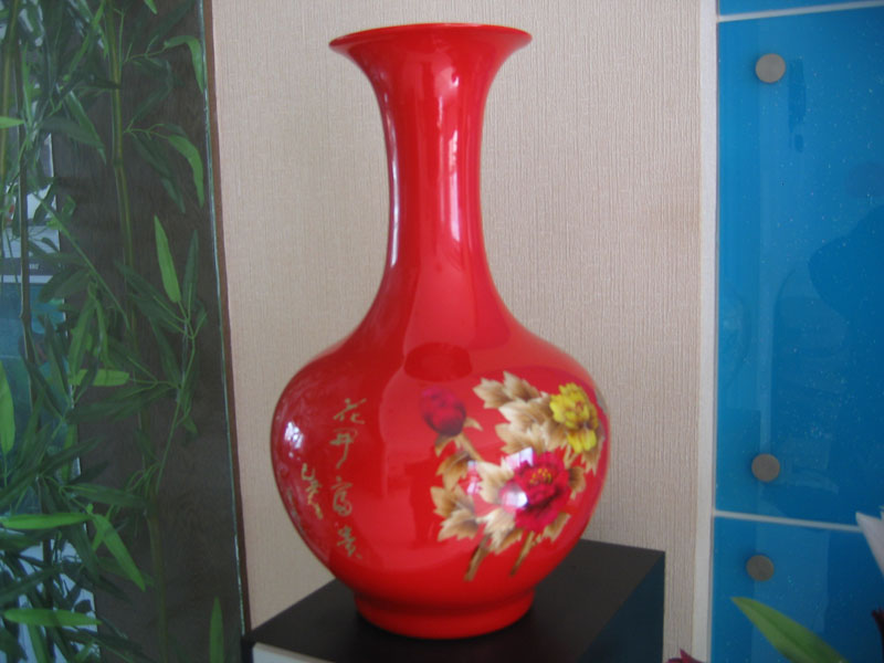 芦苇画瓷瓶(图1)